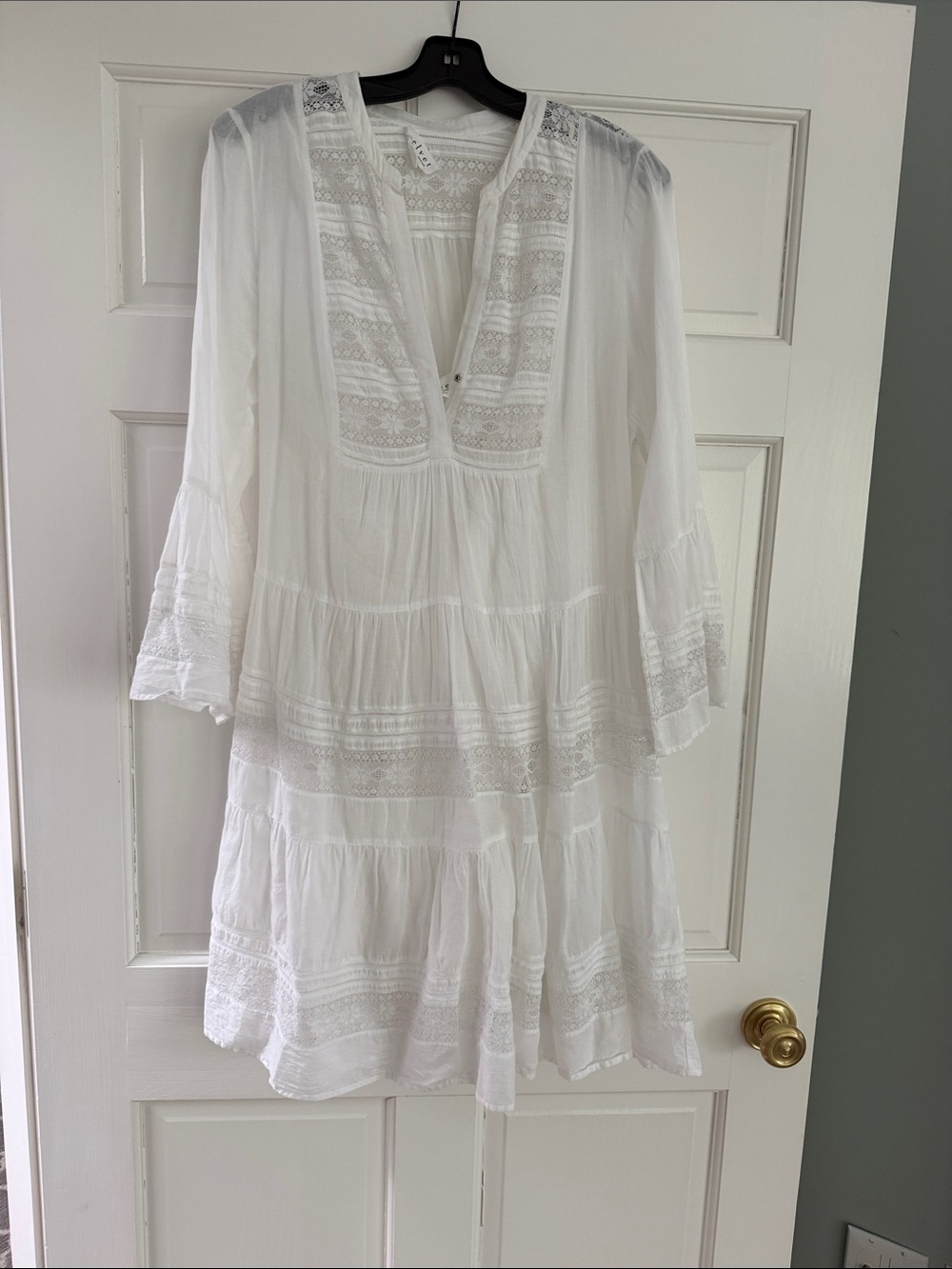 Velvet by Graham & Spencer White Lace-Trim Mini Dress - Picture 1 of 4